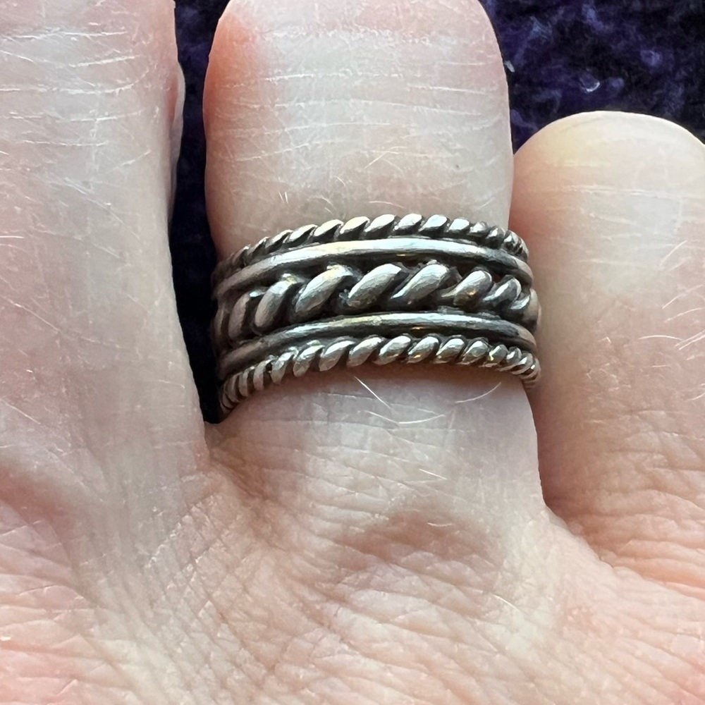 Vintage Sterling silver braided band ring
